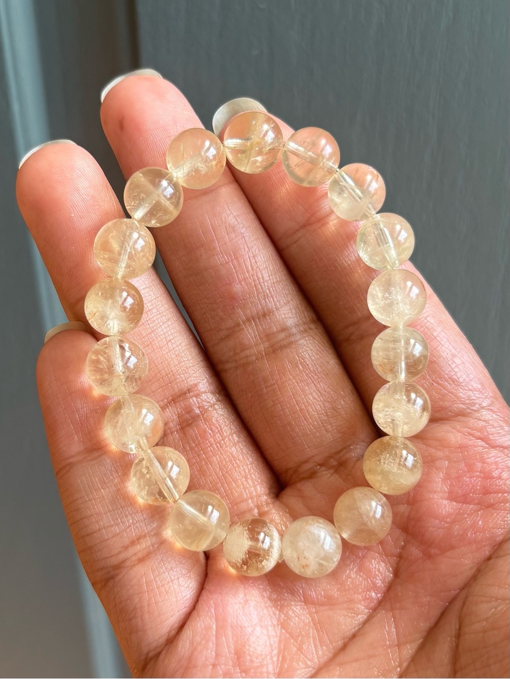 Lemon Citrine Crystal Bracelet 10mm